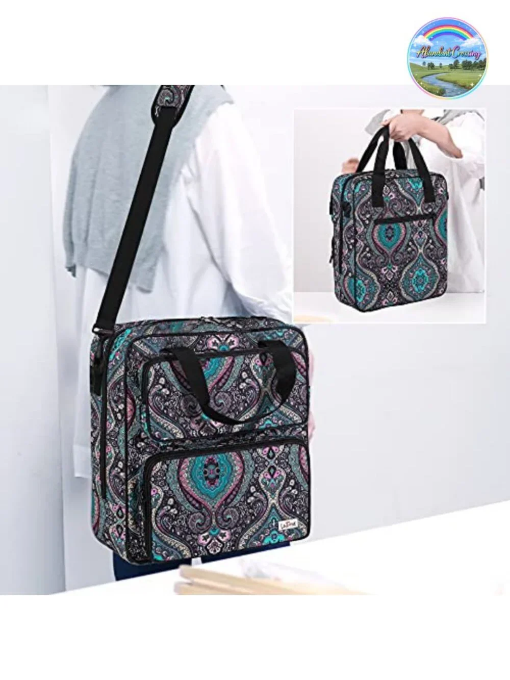 Embroidery Storage Bag with Handles, Portable Craft Organizer Case